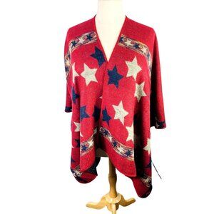 Poncho Cape Women's Red, White, & Blue One Size